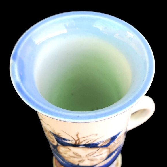 Otagiri Cup Ceramic Irish Coffee Demitasse Mug Seashell Sand Dollar 1970s - Picture 7 of 12